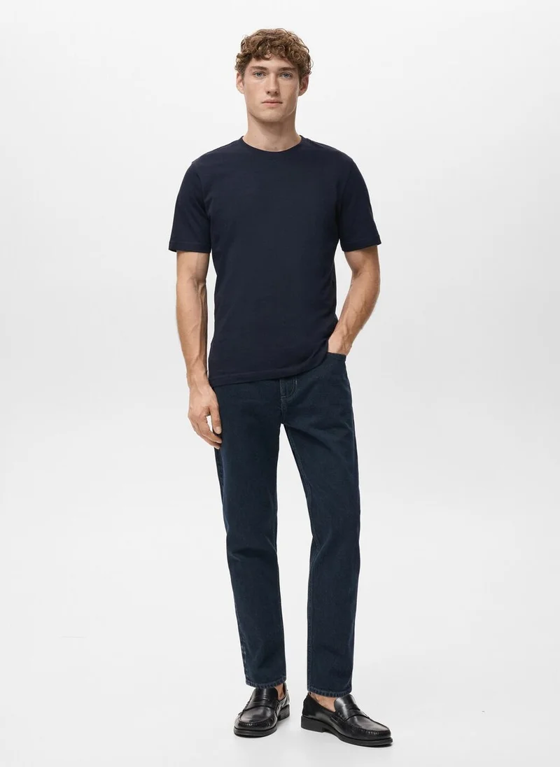 Mango Man  100% cotton slim-fit t-shirt for Men | Best Price UAE
